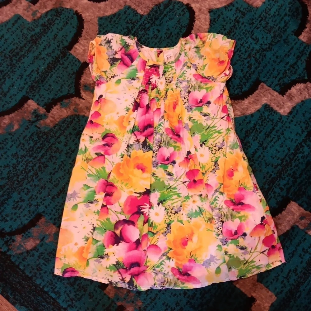Gap Floral Kids Dress - Yellow and Pink